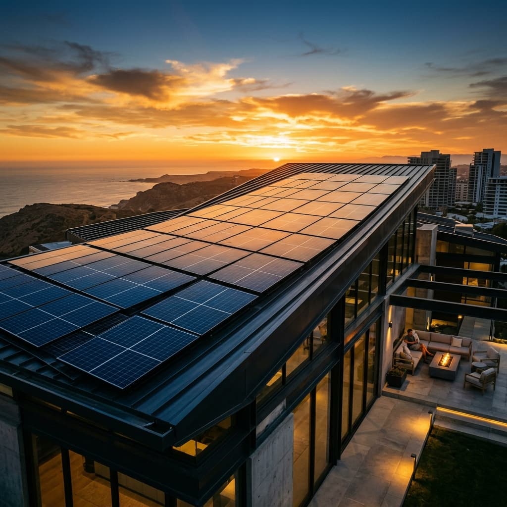 Solar Cleaning Architectural Sunset